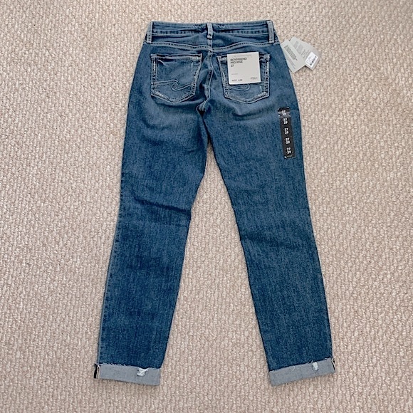 Silver Distressed Boyfriend Jean - Picture 6 of 16